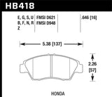 Hawk 02-06 RSX (non-S) Front / 03-11 Civic Hybrid / 04-05 Civic Si HP DTC-60 Front Race Brake Pads KHB418G.646