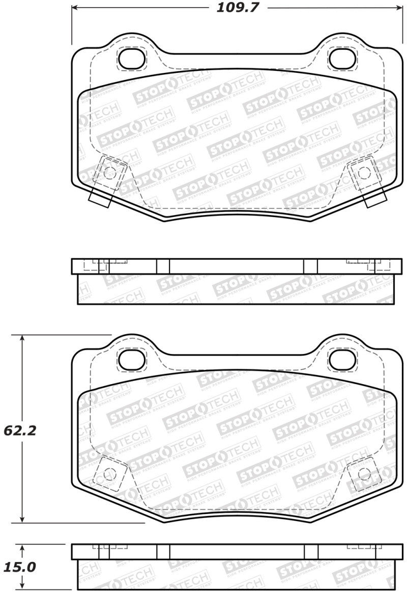 StopTech 14-18 Chevy Corvette Sport Performance Rear Brake Pads 309.1718