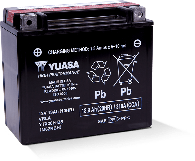 Yuasa YTX20H-BS High Performance AGM 12 Volt Battery (Bottle Supplied) YUAM62RBH