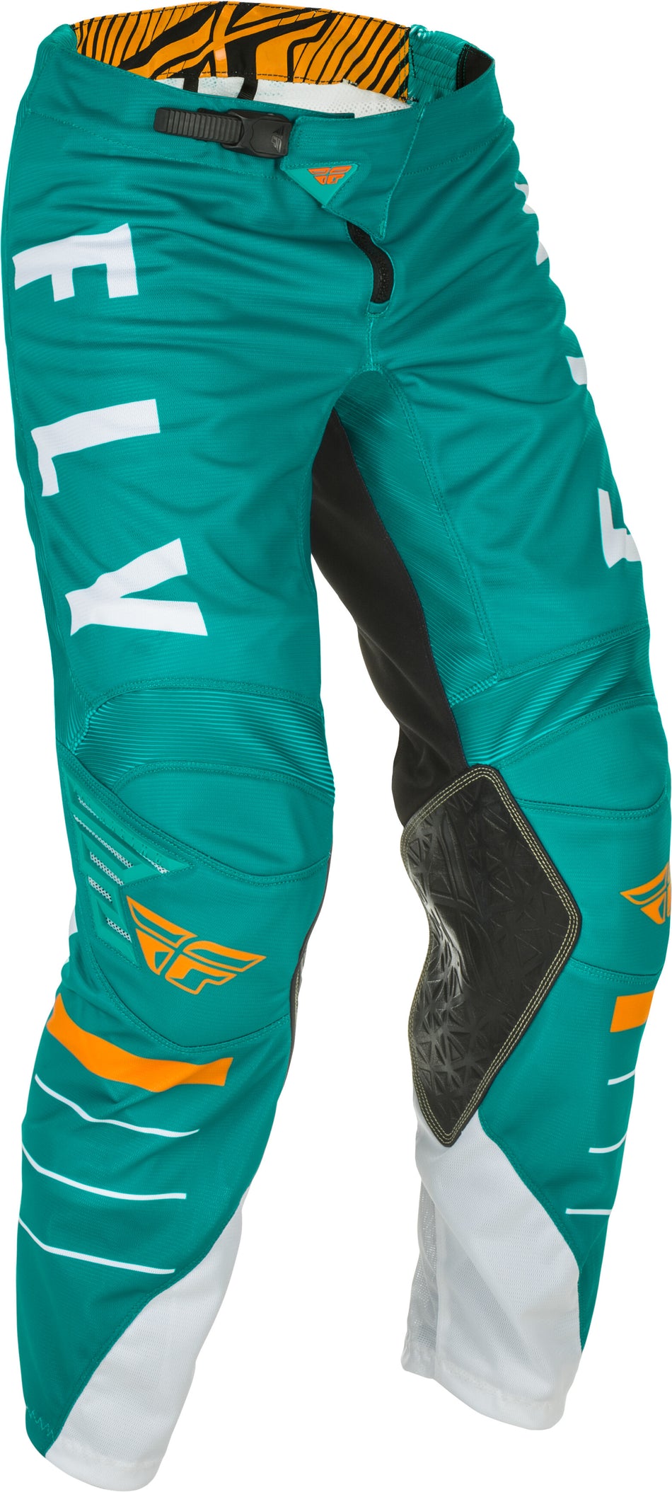 FLY RACING Youth Kinetic Mesh Pants White/Teal/Orange Sz 24 374-32424