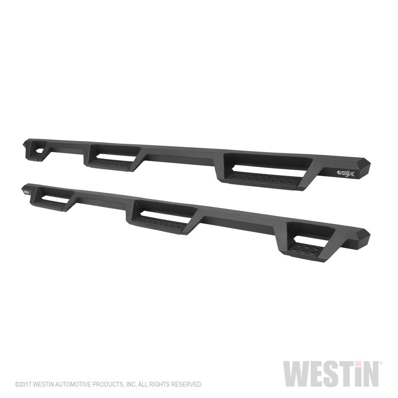 Westin 99-16 Ford F-250/350/450/550 CC (6.75ft Bed) HDX Drop Whl to Whl Nerf Step Bars - Text Blk 56-534015