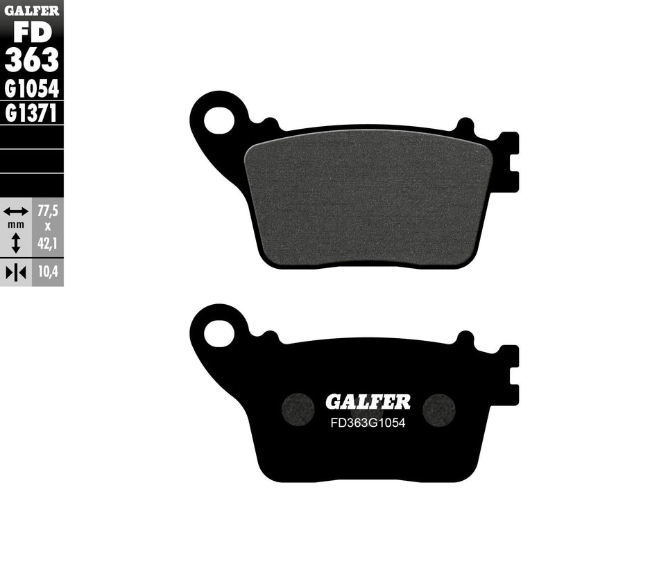 GALFER Brake Pads Semi Metallic Fd363g1054 FD363G1054