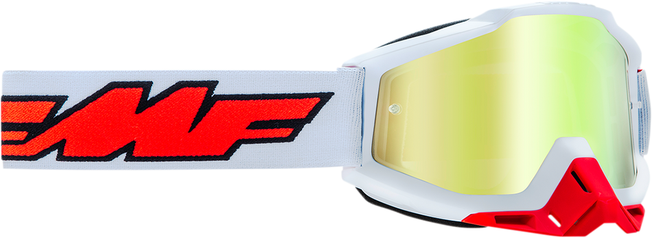 FMF PowerBomb Goggles - Rocket - White - True Gold F-50037-00004 2601-2981