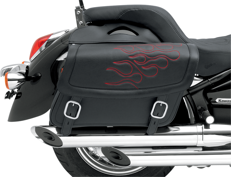 SADDLEMEN Flame Saddlebag - Red - Jumbo X021-05-0422