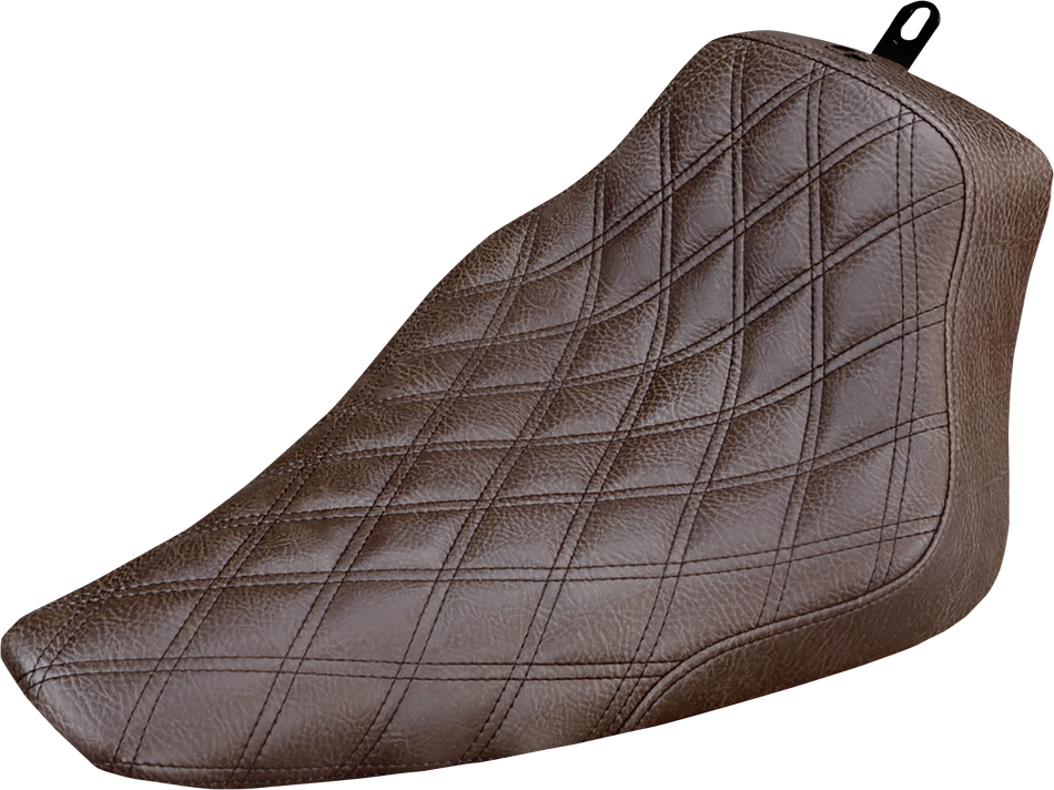 SADDLEMEN Renegade Solo Seat - Lattice Stitched - Brown - FLS 812-26-002BLS