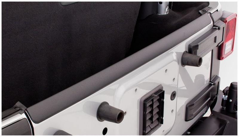 Bushwacker 07-18 Jeep Wrangler Trail Armor Hood and Tailgate Protector Excl Power Dome Hood - Black 14013
