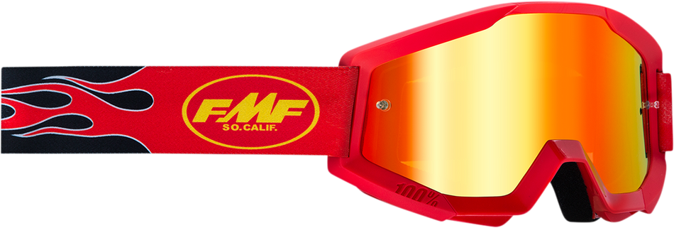 FMF Youth PowerCore Goggles - Flame - Red - Red Mirror F-50055-00004 2601-3021