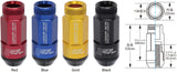 Project Kics Leggdura Racing Shell Type Lug Nut 53mm Open-End Look 16 Pcs + 4 Locks 12X1.25 Black WRL5313K