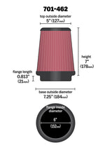 Airaid Universal Air Filter - Cone 6 x 7-1/4 x 5 x 7 701-462