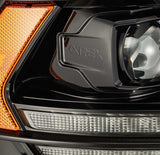 AlphaRex 09-18 Dodge Ram 2500HD LUXX LED Proj Headlights Plank Style Black w/Seq Signal/Smoked DRL 880520