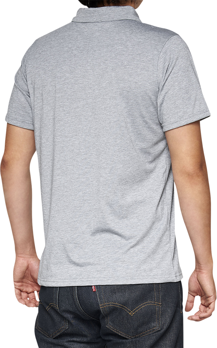 100% Corpo Polo Shirt - Heather Gray/White - Large 35019-252-12