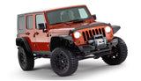 Bushwacker 07-18 Jeep Wrangler Unlimited Flat Style Flares 4pc 4-Door Sport Utility Only - Black 10918-07