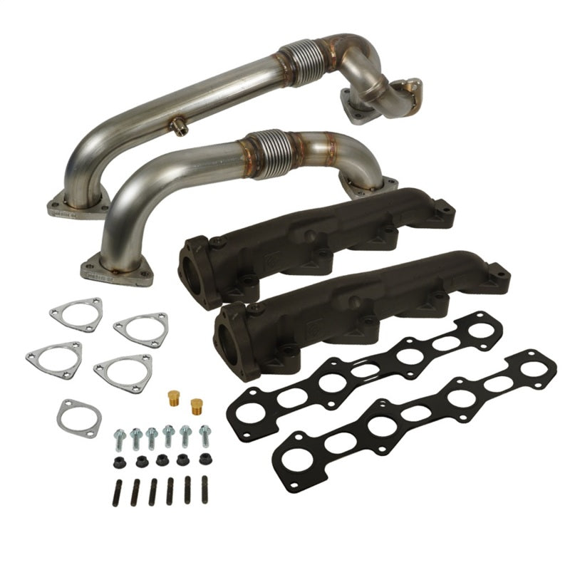 BD Diesel 08-10 Ford F-250/F-350/F-450/F-550 Powerstroke 6.4L Up Pipes Kit w/Manifold Set 1041484