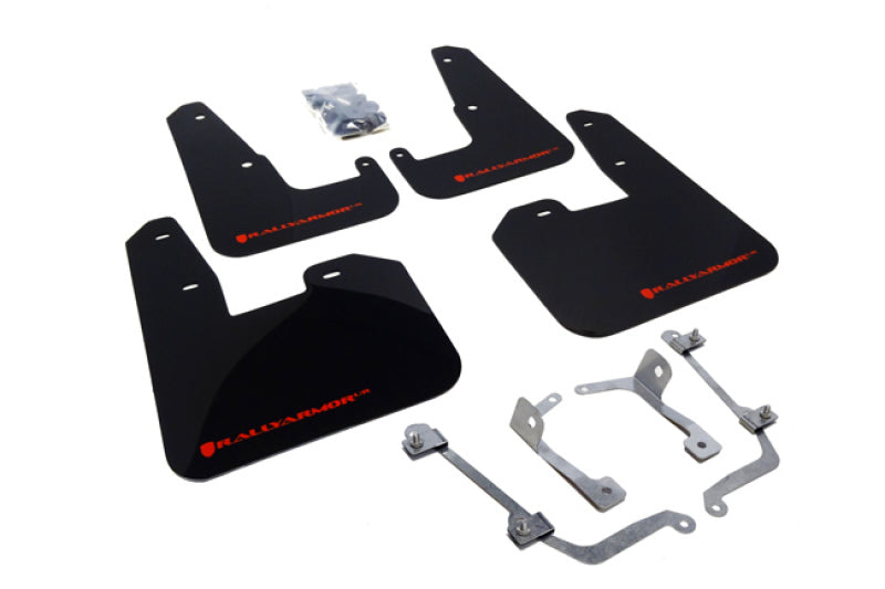 Rally Armor V2 08-11 STI (hatch only) / 11 WRX (hatch only) UR Black Mud Flap w/ Red Logo MF15-UR-BLK/RD