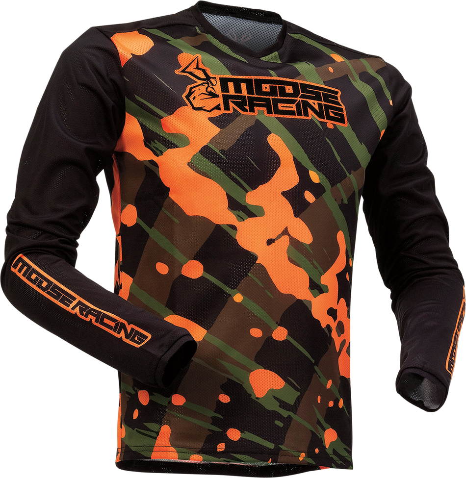 MOOSE RACING Youth Agroid Mesh Jersey - Olive/Orange - XL 2912-2178