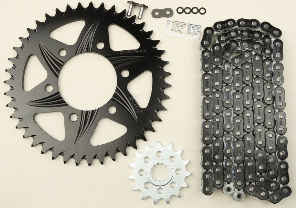 VORTEX Sprocket/Chain Kit Stl/Alu 15/43t Blk Rx3 520-112l Blk CK6346