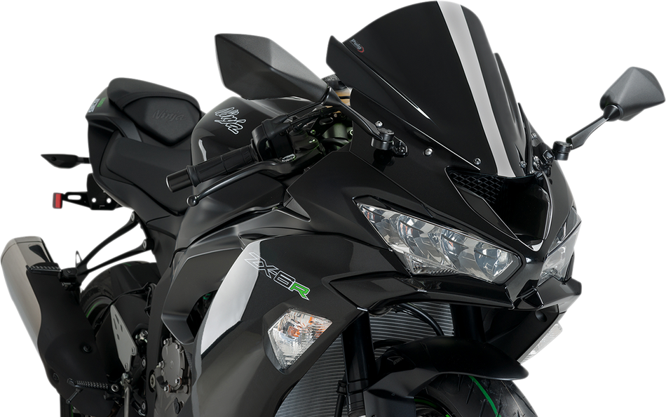 PUIG HI-TECH PARTS Race Windscreen - Black - ZX-6R 3177N