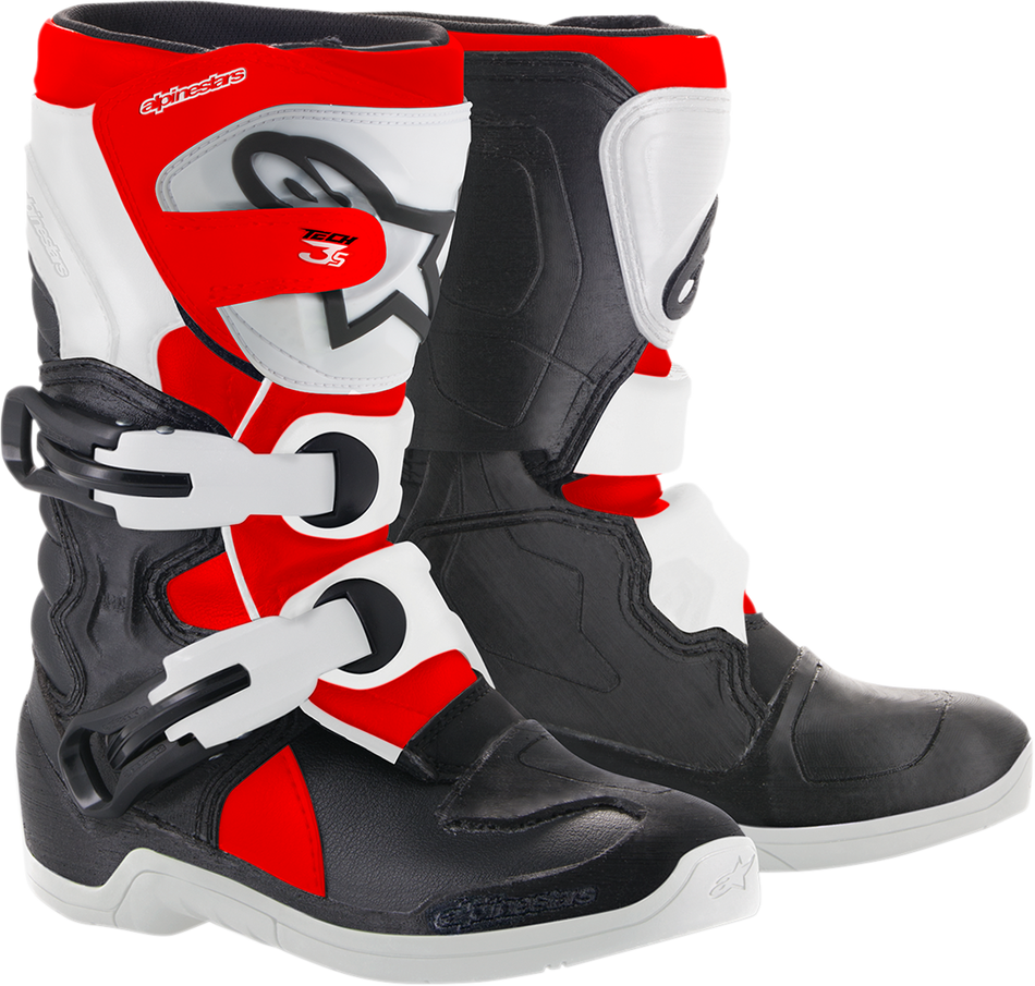 Botas ALPINESTARS Youth Tech 3S - Negro/Blanco/Rojo - US 13 2014518-1231-13 