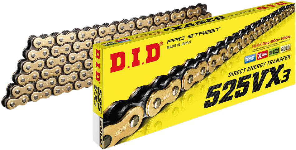 DID 525 VX3 - Drive Chain - Gold - 130 Links 525VX3GBX130ZB