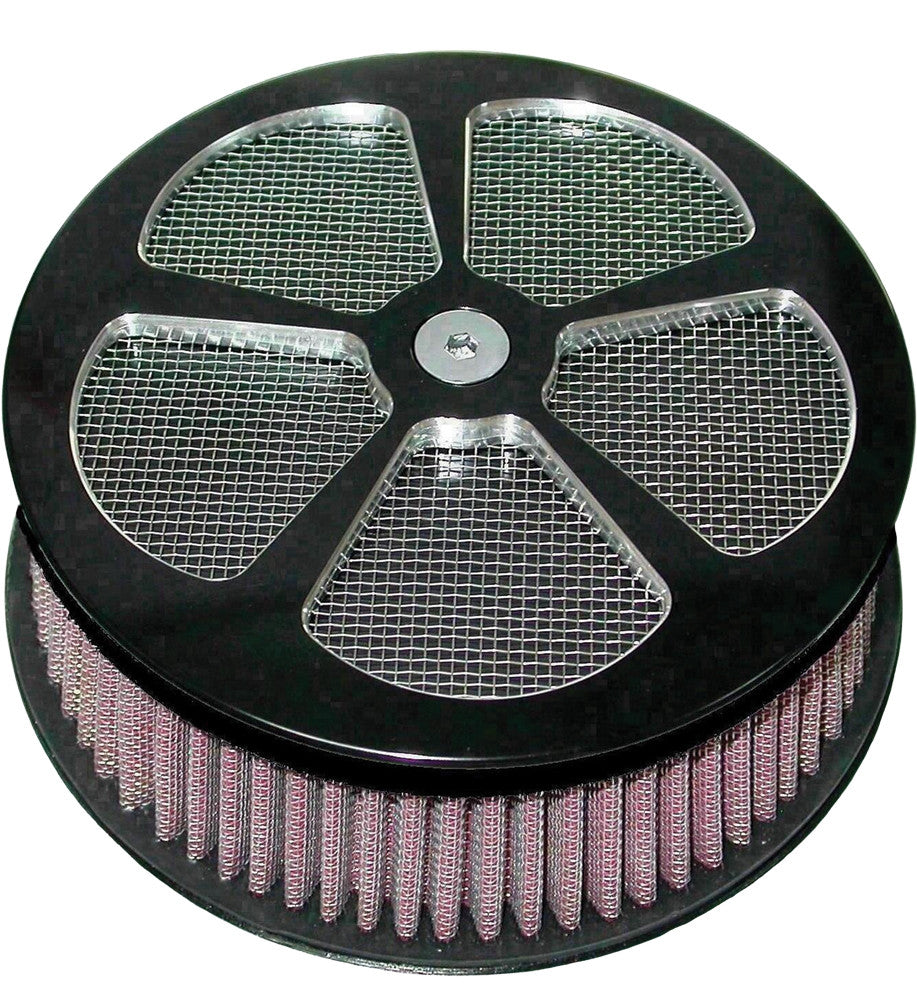 HARDDRIVE Round Air Cleaner Hp 5-Spoke Black 5-7/8" 120308