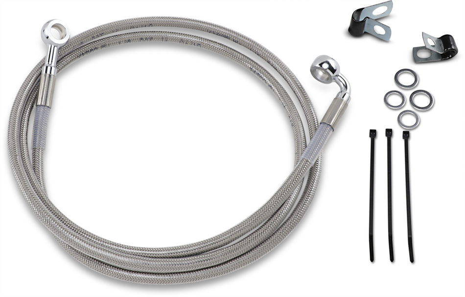 DRAG SPECIALTIES Brake Line - Front - +10" - Stainless Steel 640115-10