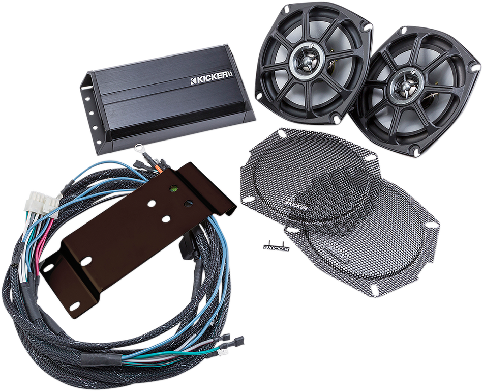 KICKER Speaker Kit - 5-1/4" - 2-Channel Amp - '98-'13 FLTR 46HDR982