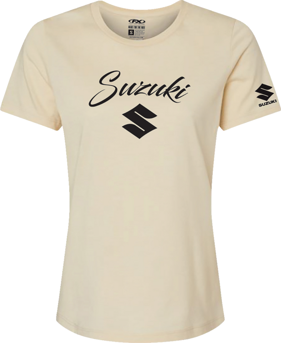 FACTORY EFFEX Women's Suzuki Script T-Shirt - Heather Cream - Medium 27-87442