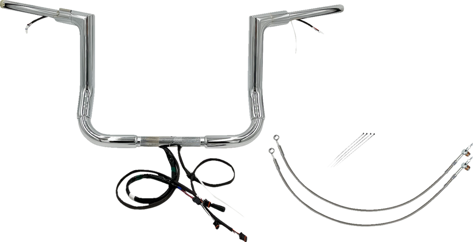 FAT BAGGERS INC. Handlebar Kit - Flat Top - 12" - Chrome 602212