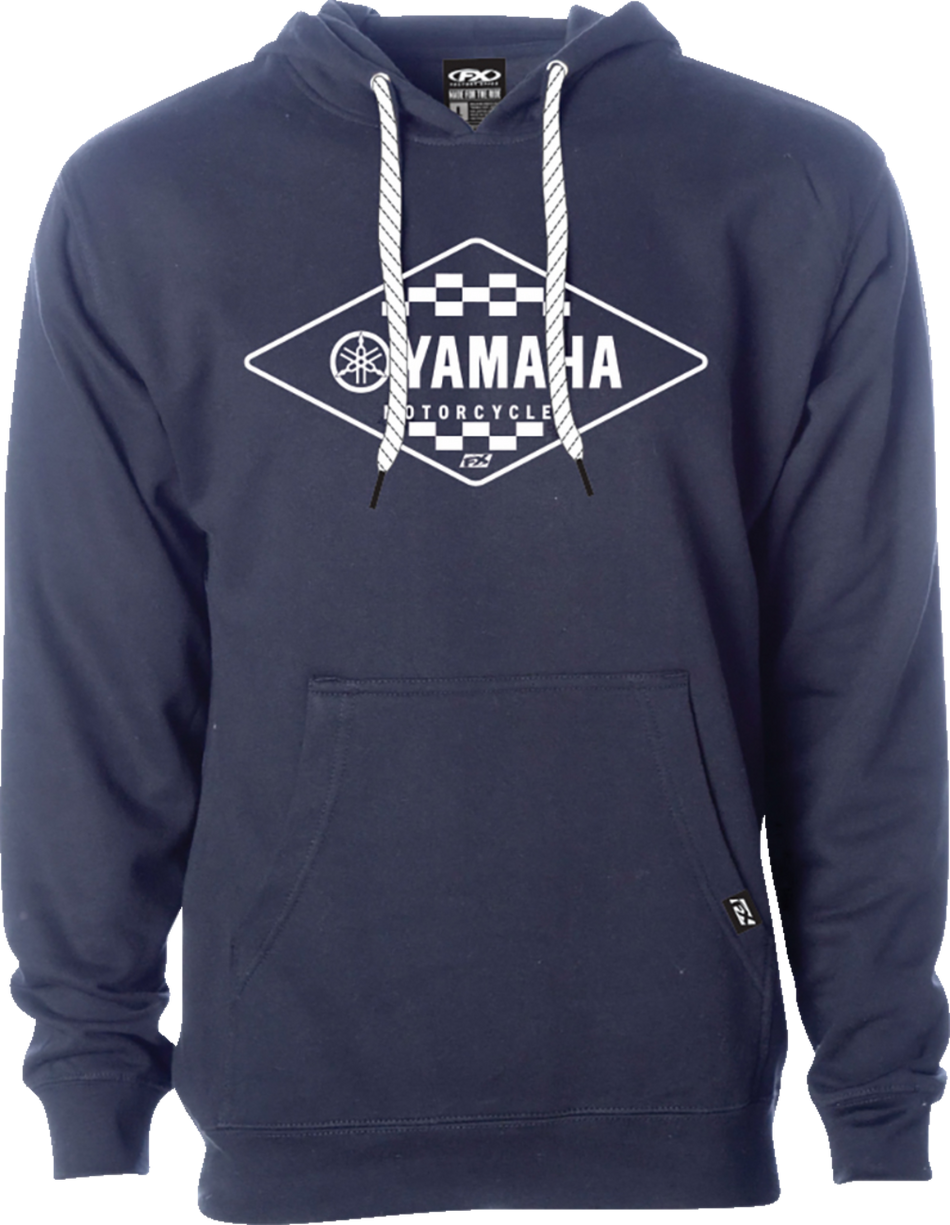 FACTORY EFFEX Yamaha Diamond Pullover Hoodie - Navy - Medium 27-88202