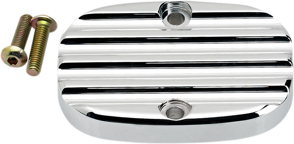 JOKER MACHINE Master Cylinder Cover - Finned - Chrome - FL 08-008C