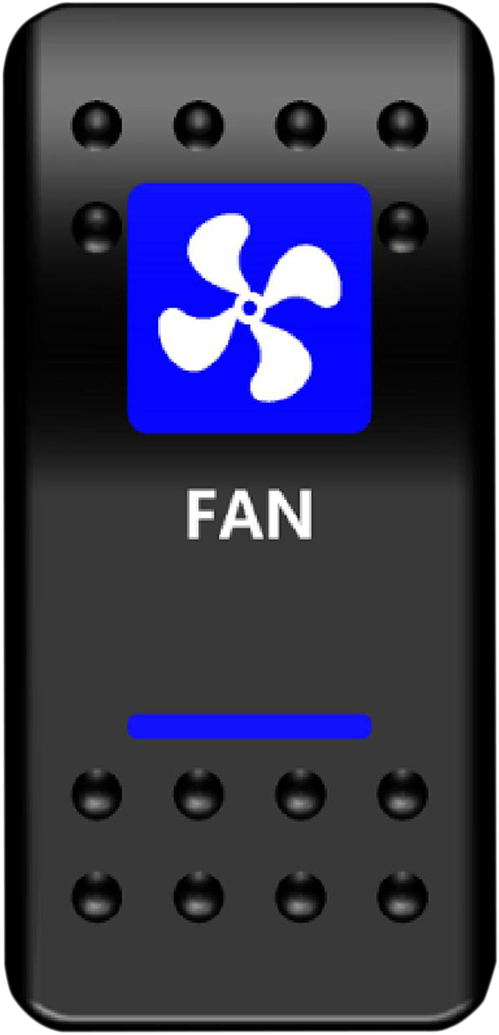 MOOSE UTILITY Rocker Switch - Fan - Blue FAN-PWR