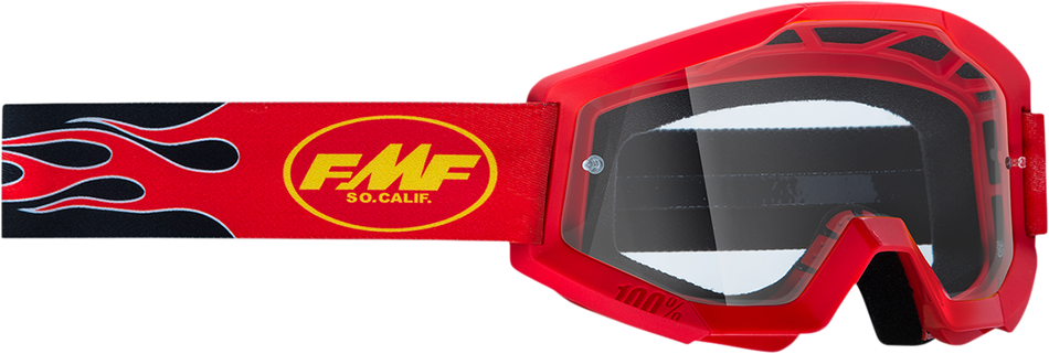 FMF PowerCore Goggles - Flame - Red - Clear F-50050-00008 2601-3004