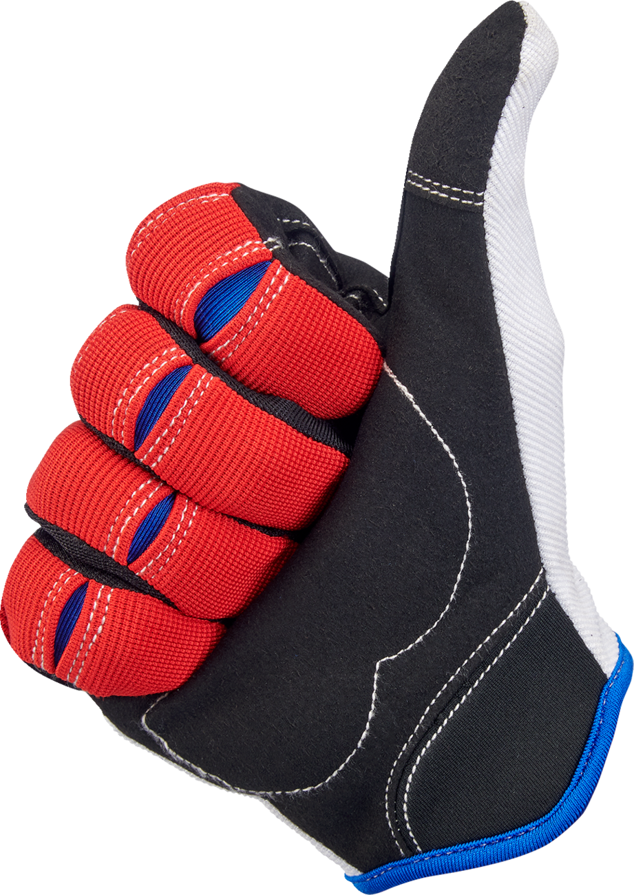 BILTWELL Moto Gloves - Red/White/Blue - 2XL 1501-1208-006