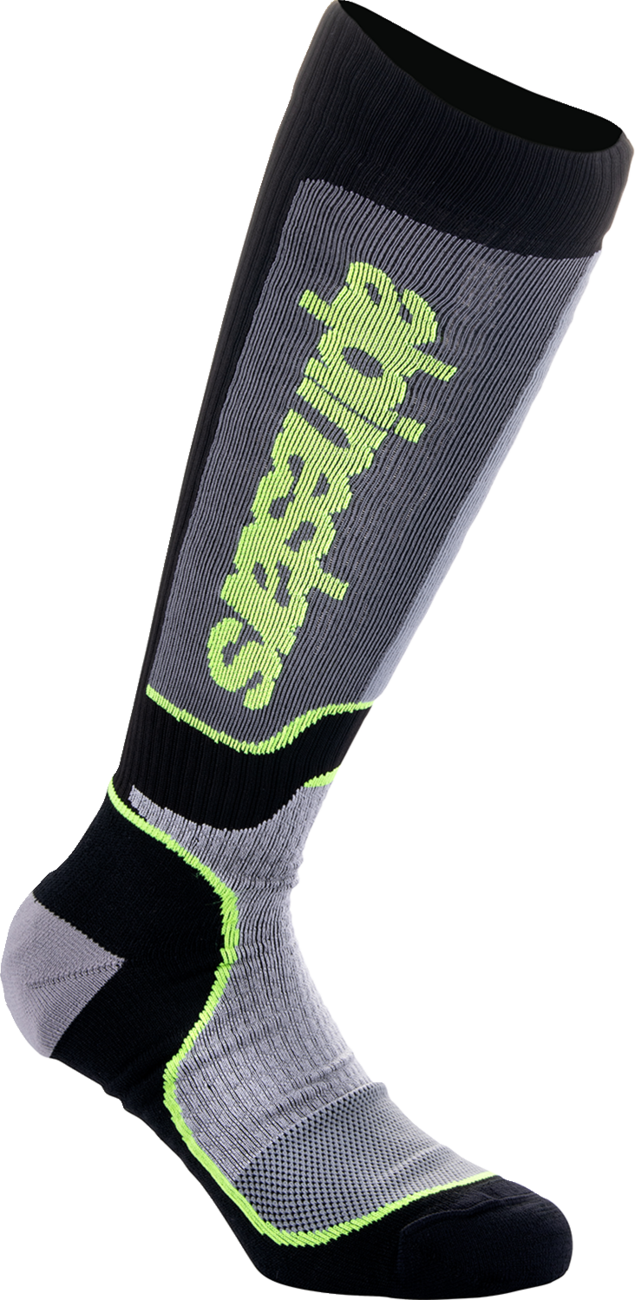 ALPINESTARS Youth MX Plus Socks - Black/Gray/Yellow - Medium/Large 4742324-175-ML