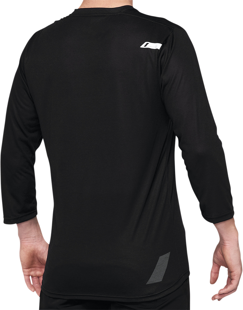 100% Airmatic 3/4 Sleeve Jersey - Black - Medium 40018-00001