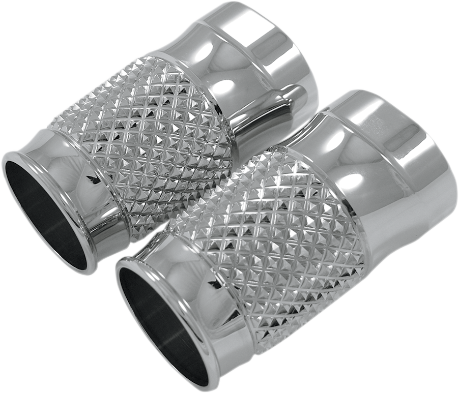 EDDIE TROTTA DESIGNS Fork Slider Covers - Cross-Cut Chrome TC-998