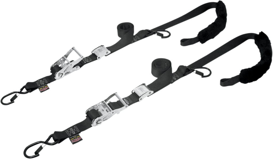 POWERTYE MFG. Cam Ratchet Tie-Downs - 1-1/2" x 6-1/2' - Black 30722