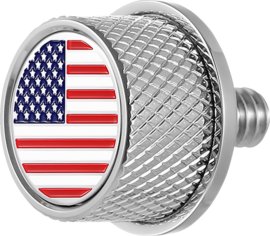 FIGURATI DESIGNS Seat Mounting Knob - Stainless Steel - American Flag FD20-SEAT KN-SS