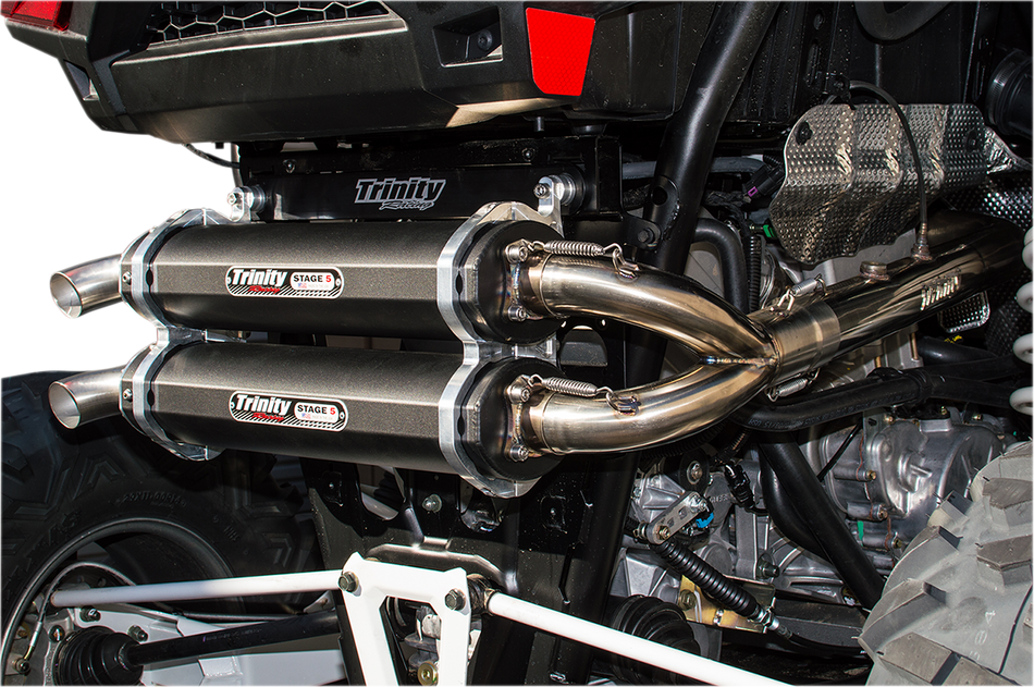 TRINITY RACING Stage 5 Dual Exhaust - Black TR-4153D-BK