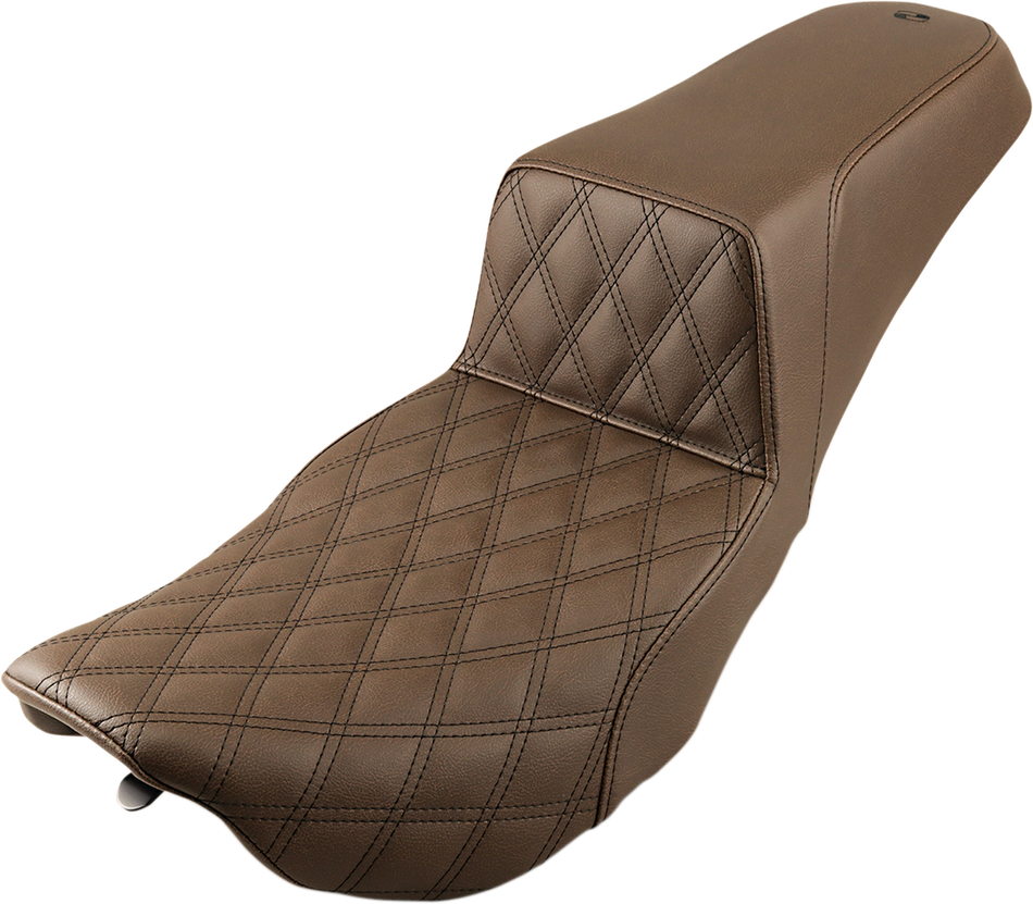 SADDLEMEN Step-Up Seat - Front Lattice Stitch - Brown 897-06-172BR