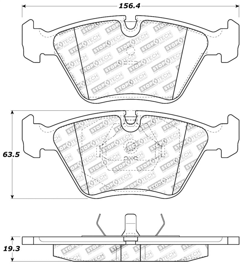 StopTech 95-99 BMW M3 / 01-07 M3 E46 / 89-93 M5 / 98-02 Z3 M series / 93-95 530 Front Brake Pads 309.0394