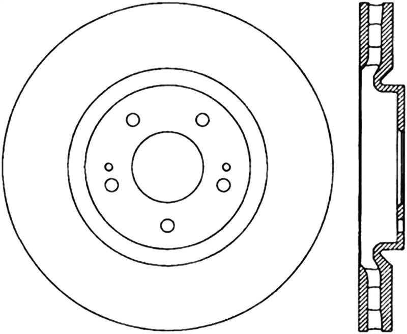 StopTech Power Slot 03-06 Evo 8 & 9 Cryo Slotted Left Front Rotor 126.46064CSL