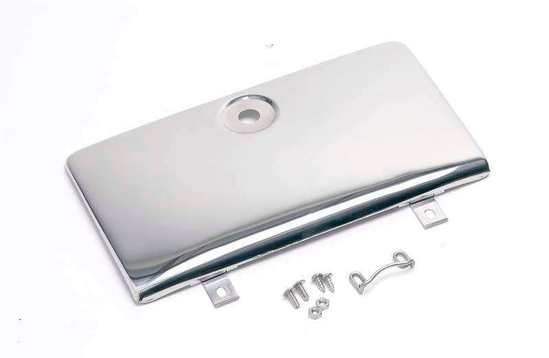 Kentrol 72-86 Jeep CJ Glove Box Door Use with OE Key Lock - Polished Silver 30526