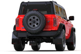 Rally Armor 21-22 Ford Bronco (Steel Bmpr - NO Rptr/Sprt - NO RR/RB) Blk Mud Flap w/Cy Orange Logo MF85-NO-ST-COR