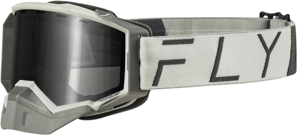 FLY RACING Zone Pro Snow Goggle Grey W/ Silver Mir/Plrzd Smoke Lens FLB-24ZP7