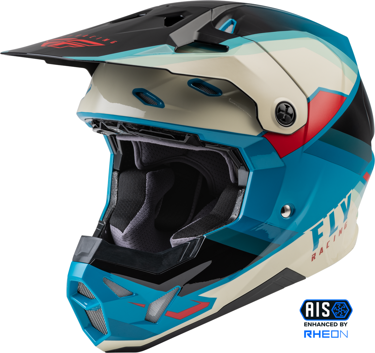 FLY RACING Formula Cp Rush Helmet Black/Stone/Dark Teal Md 73-0022M