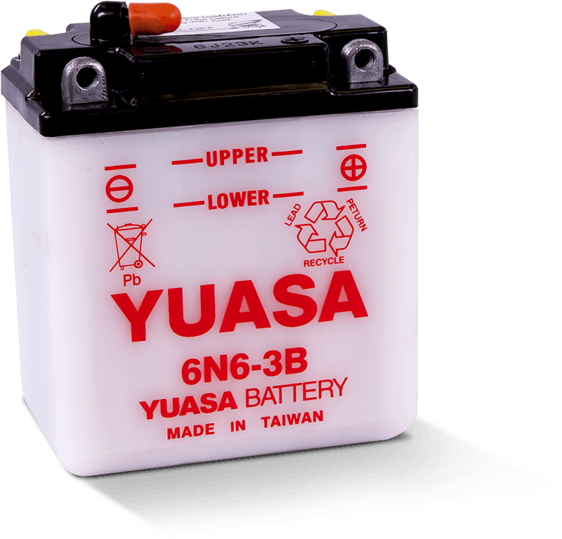 Yuasa 6N6-3B Conventional 6 Volt Battery YUAM2660B