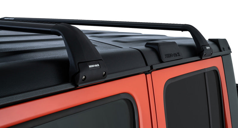 Rhino-Rack 07-22 Jeep Wrangler JK/JL 4 Door Hard Top Vortex SG 2 Bar Roof Rack - Black SG59