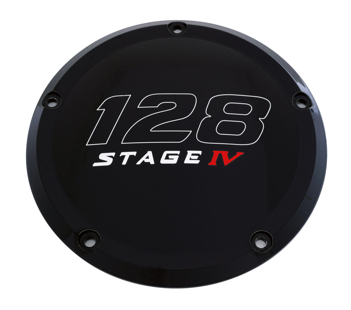 CUSTOM ENGRAVING 7   M8 Flt/Flh Derby Cover 128 Stage Iv Black 128-05-46BG