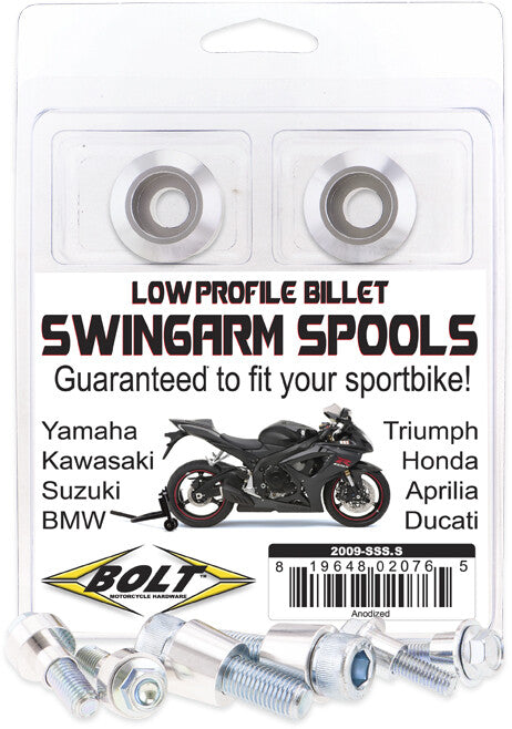 BOLT Swingarm Spools Silver 2009-SSS.S